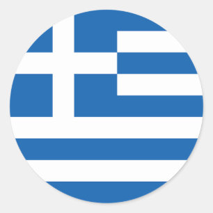 Sticker Rond Drapeau de la Grèce