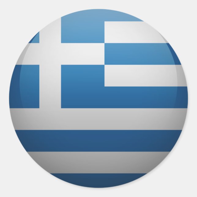 Sticker Rond Drapeau de la Grèce (Devant)