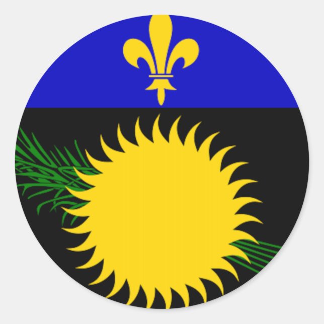 Sticker Rond Drapeau de la Guadeloupe (France) (Devant)