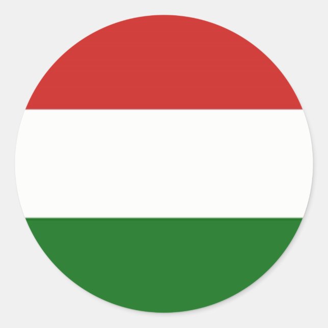 Sticker Rond drapeau de la Hongrie (Devant)