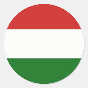 Sticker Rond drapeau de la Hongrie
