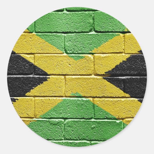 Sticker Rond Drapeau de la Jamaïque (Devant)