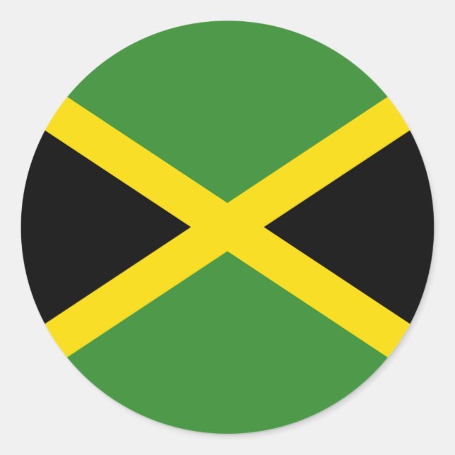 Sticker Rond Drapeau de la Jamaïque (Devant)