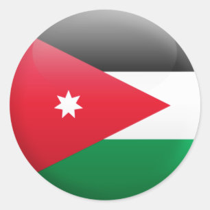 Sticker Rond Drapeau de la Jordanie