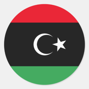 Sticker Rond Drapeau de la Libye