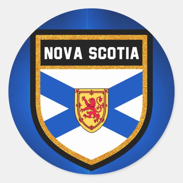 Sticker Rond Drapeau de la Nouvelle-Écosse (Devant)