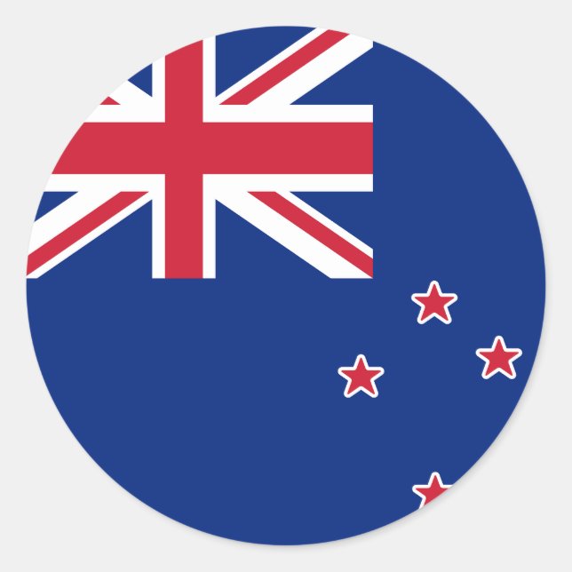 Sticker Rond Drapeau de la Nouvelle-Zélande (Devant)