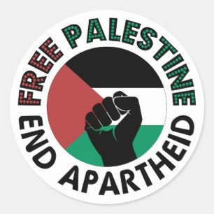 Sticker Rond Drapeau de la Palestine libre pour mettre fin à l