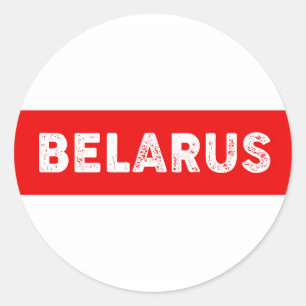 Sticker Rond drapeau de la république de Biélorussie symbole ro