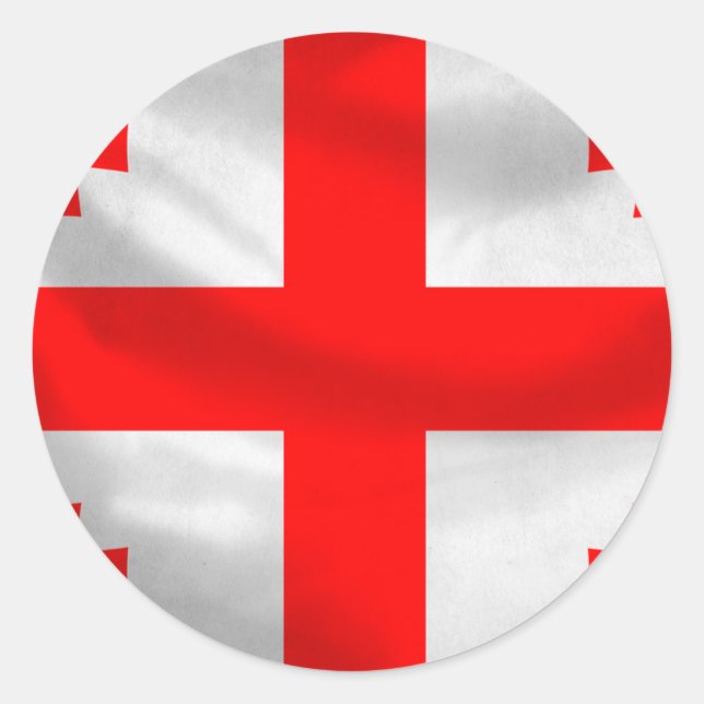 Sticker Rond Drapeau de la République de Géorgie (Devant)