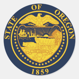 Sticker Rond drapeau de la république de l'Oregon