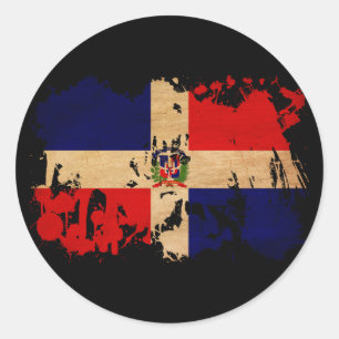 Sticker Rond Drapeau de la République Dominicaine