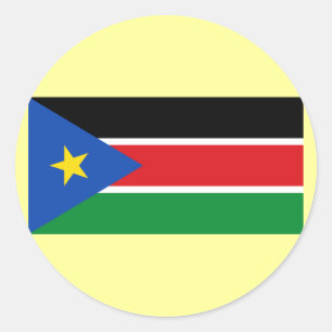 Sticker Rond Drapeau de la République du Soudan du Sud sur les