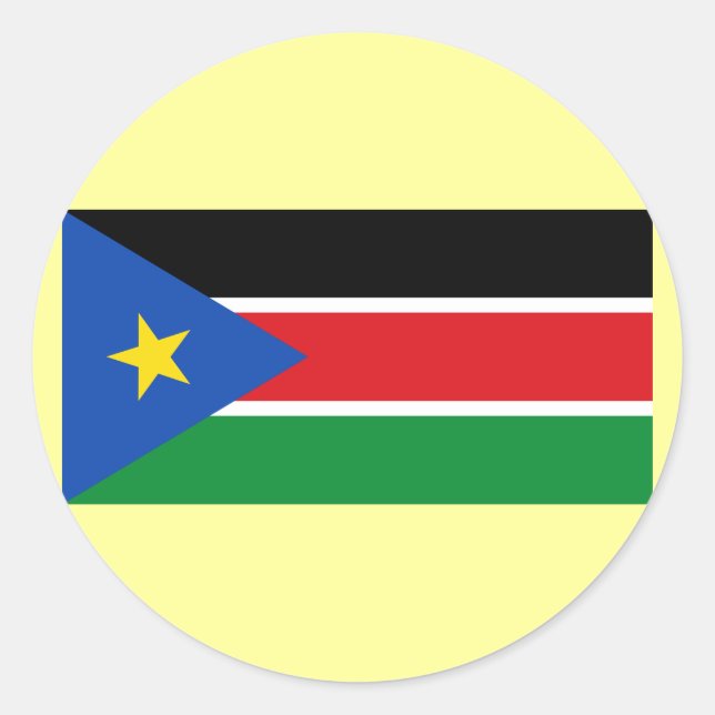 Sticker Rond Drapeau de la République du Soudan du Sud sur les  (Devant)