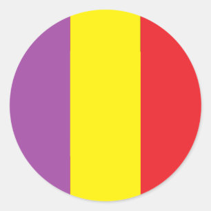 Sticker Rond Drapeau de la République espagnole - Bandera Trico