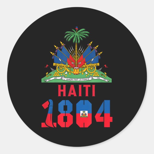 Sticker Rond Drapeau de la révolution haïtienne 1804 (Devant)