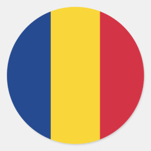 Sticker Rond Drapeau de la Roumanie