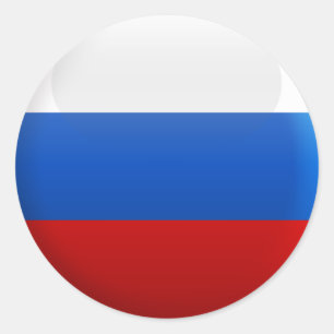 Sticker Rond Drapeau de la Russie