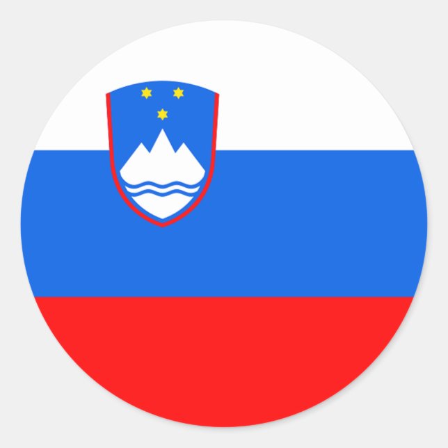 Sticker Rond Drapeau de la Slovénie (Devant)