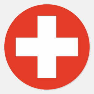 Sticker Rond Drapeau de la Suisse
