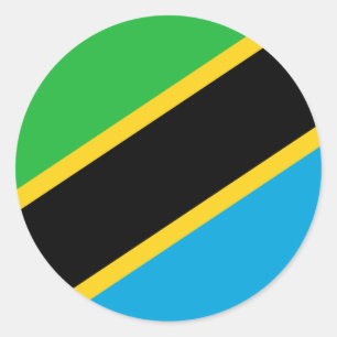 Sticker Rond Drapeau de la Tanzanie