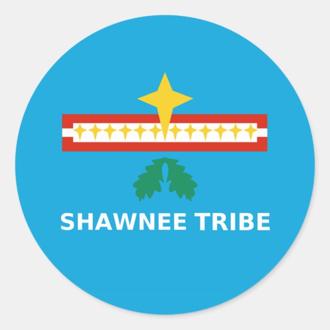 Sticker Rond Drapeau de la tribu Shawnee de l'Oklahoma (Devant)