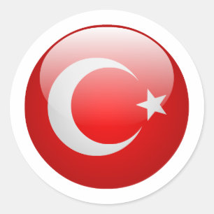 Sticker Rond Drapeau de la Turquie