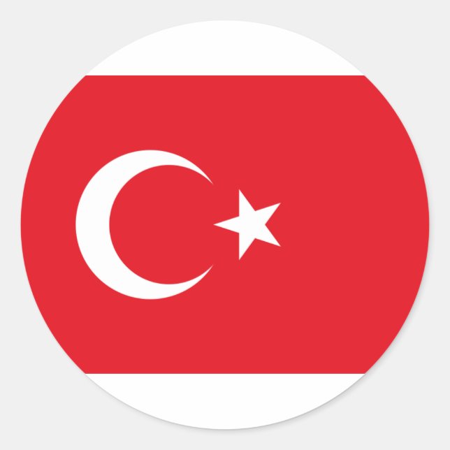 Sticker Rond Drapeau de la Turquie Produits (Devant)