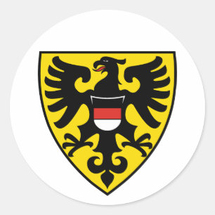 Sticker Rond drapeau de la ville de reutlingen allemagne symbol