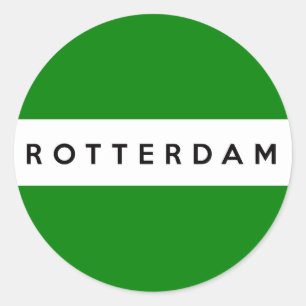Sticker Rond drapeau de la ville de rotterdam symbole Pays-Bas