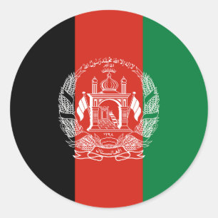 Sticker Rond Drapeau de l'Afghanistan