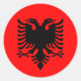 Sticker Rond Drapeau de l'Albanie