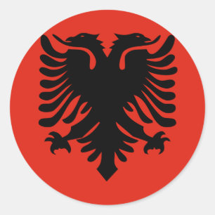 Sticker Rond Drapeau de l'Albanie