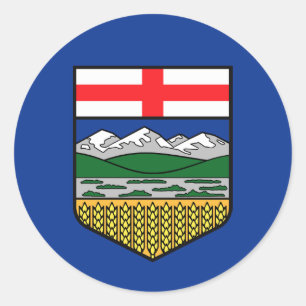Sticker Rond Drapeau de l'Alberta