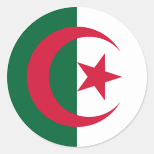 Sticker Rond Drapeau de l'Algérie