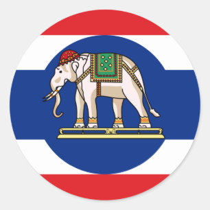 Sticker Rond Drapeau de l'ambassadeur en Thaïlande, Thaïlande