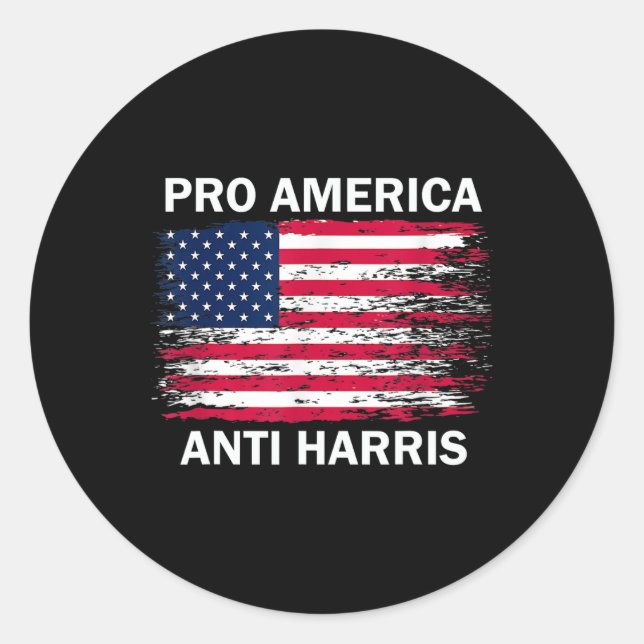 Sticker Rond Drapeau de l'Amérique anti Kamala Kamala Harris An (Devant)