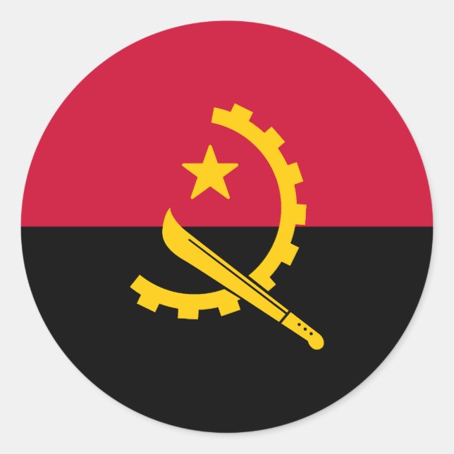 Sticker Rond Drapeau de l'Angola (Devant)