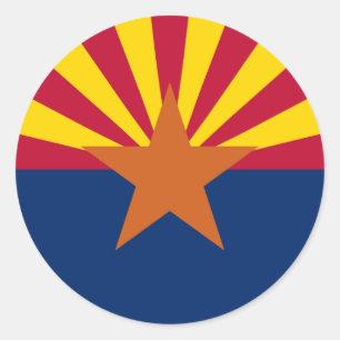 Sticker Rond Drapeau de l'Arizona