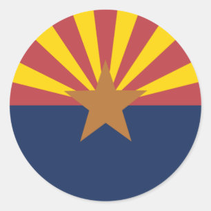 Sticker Rond Drapeau de l'Arizona