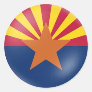 Sticker Rond Drapeau de l'Arizona