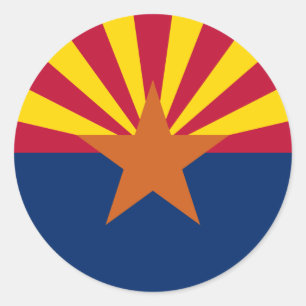 Sticker Rond Drapeau de l'Arizona, Drapeau de l'Arizona