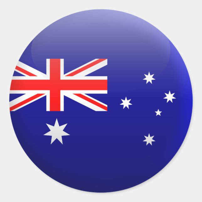 Sticker Rond Drapeau de l'Australie (Devant)