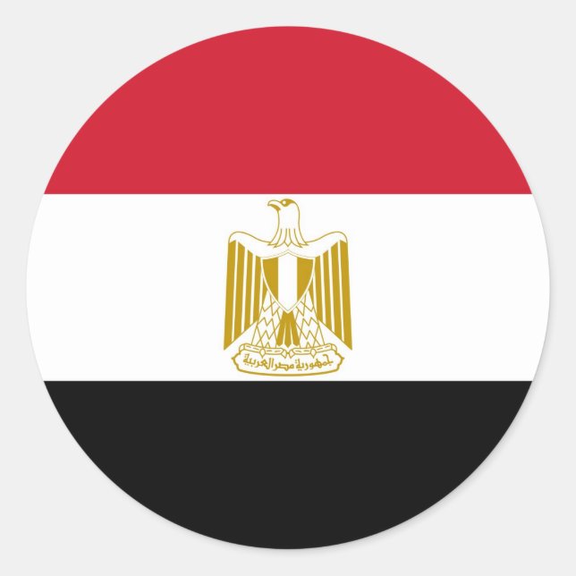 Sticker Rond Drapeau de l'Égypte (Devant)