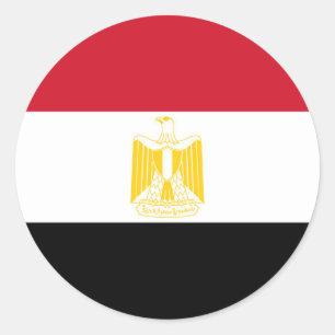Sticker Rond Drapeau de l'Égypte