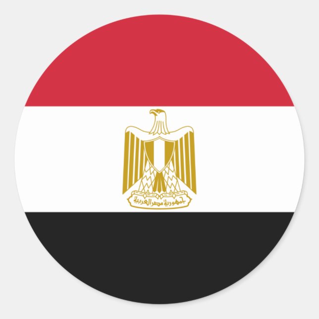 Sticker Rond Drapeau de l'Egypte - Drapeau égyptien - Connexion (Devant)