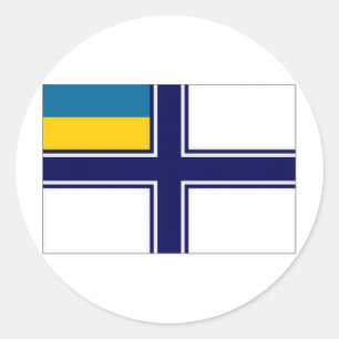 Sticker Rond Drapeau de l'enseigne de la marine ukrainienne