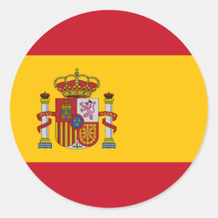 Sticker Rond Drapeau de l'Espagne