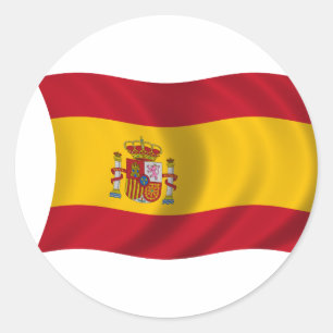 Sticker Rond Drapeau de l'Espagne