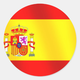 Sticker Rond Drapeau de l'Espagne pour les Espagnols du monde e